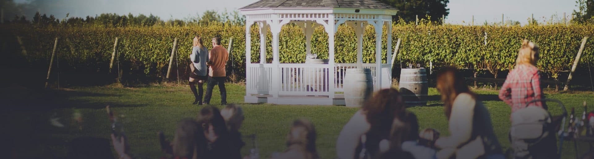 Lawn, gazebo, and vines at Duck Walk North in Southold