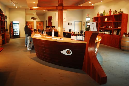 Ship-themed tasting bar at Jason’s Vineyard