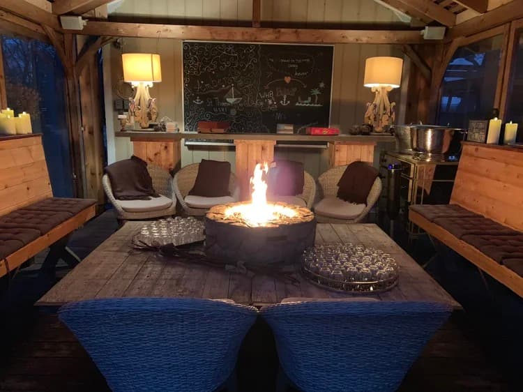 Fire-pit lounge at Mattebella Vineyards
